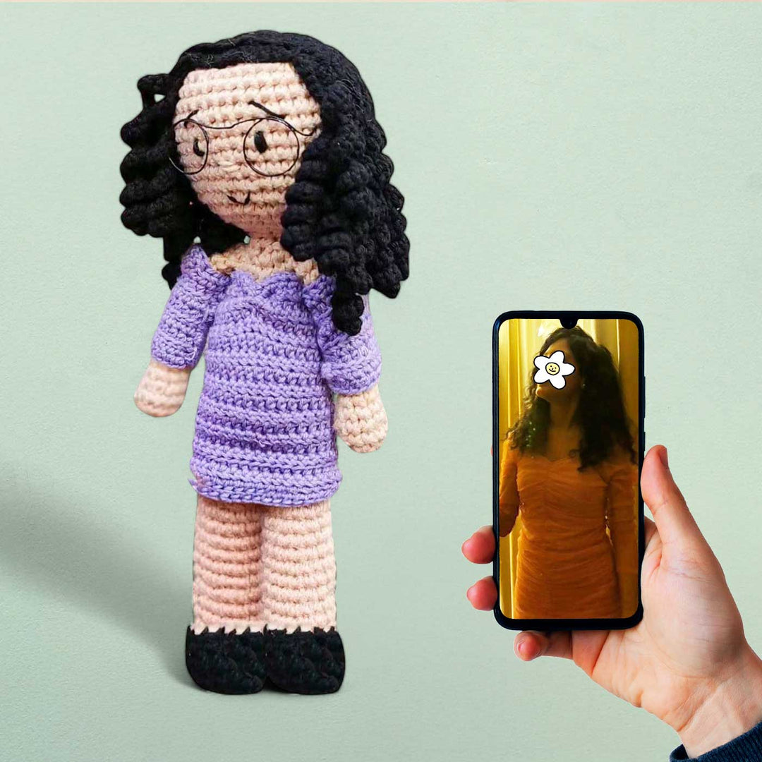 Photo Personalized Crochet Cute Girl Cotton Replica Doll