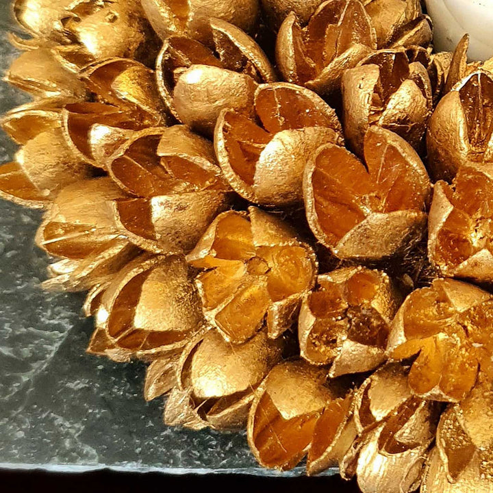 Handmade Gold Dried Flower Wreath For Christmas Door Decoration