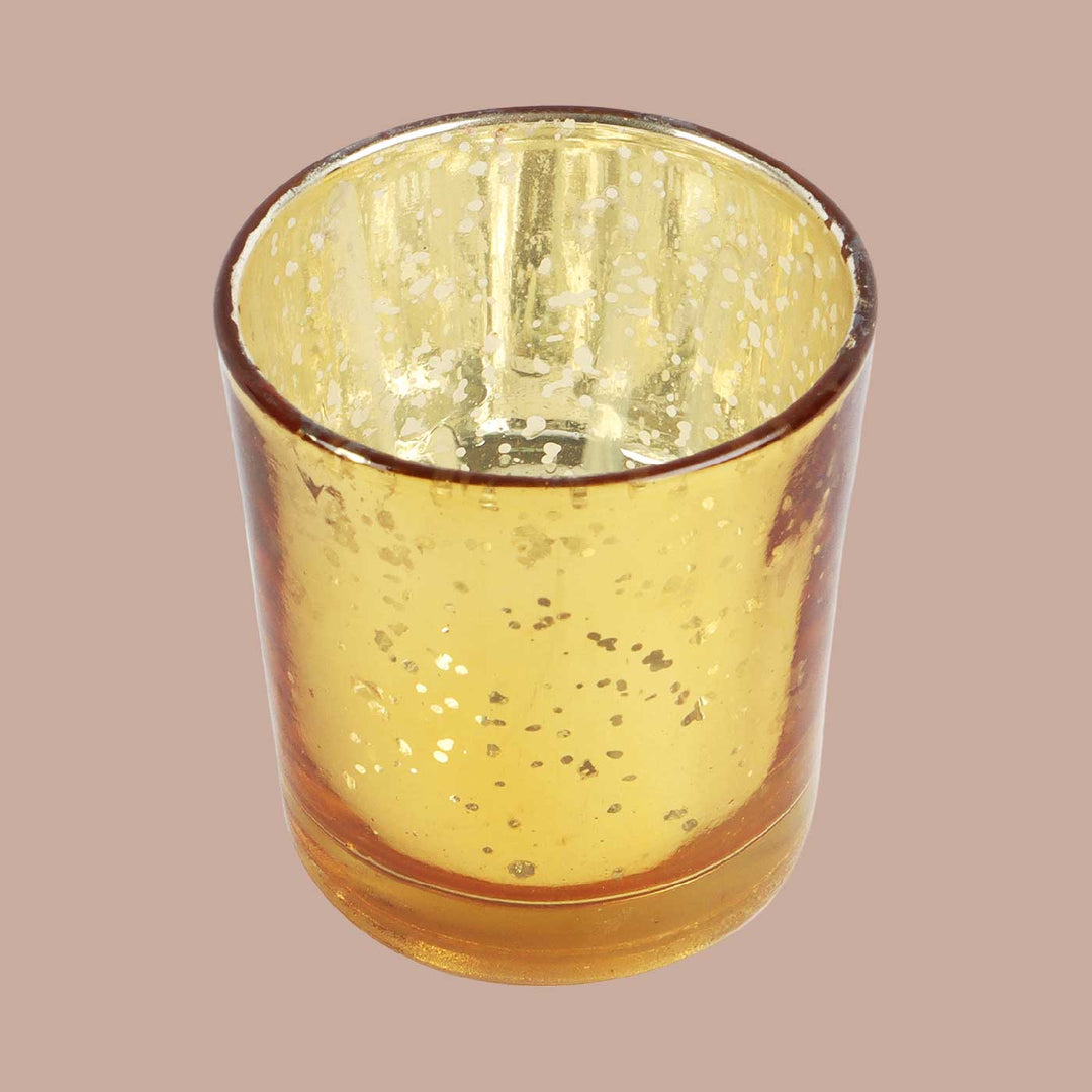 Handmade Gold Votive Glass Tealight Holder | Set of 4