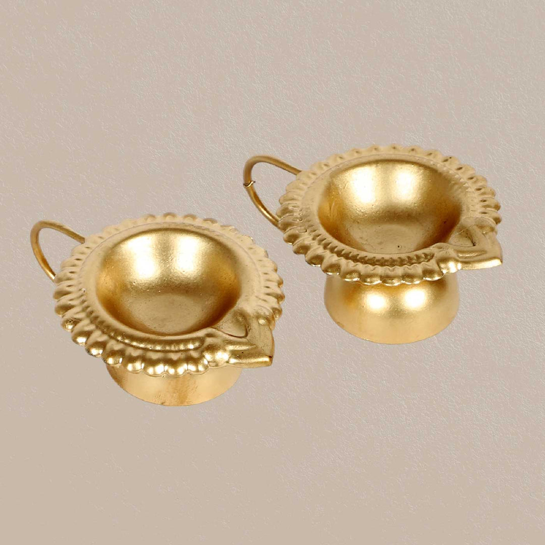 Handmade Gold Hath Oil Lamp / Diya | Set of 2