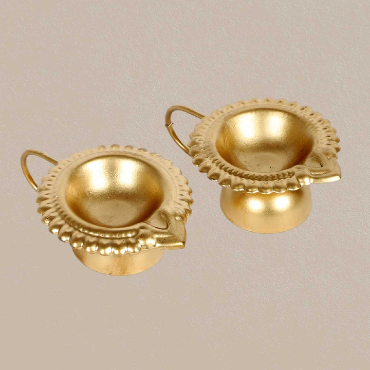 Handmade Gold Hath Oil Lamp / Diya | Set of 2