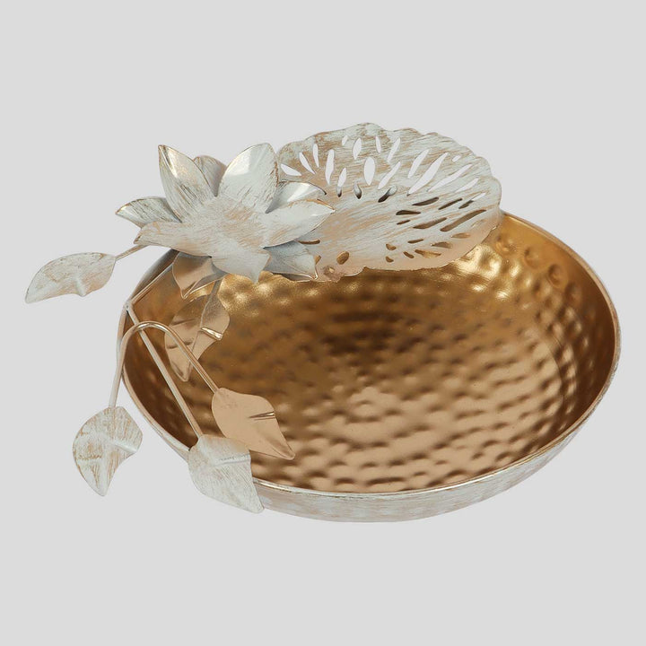 Handmade Gold & White Bowl Urli