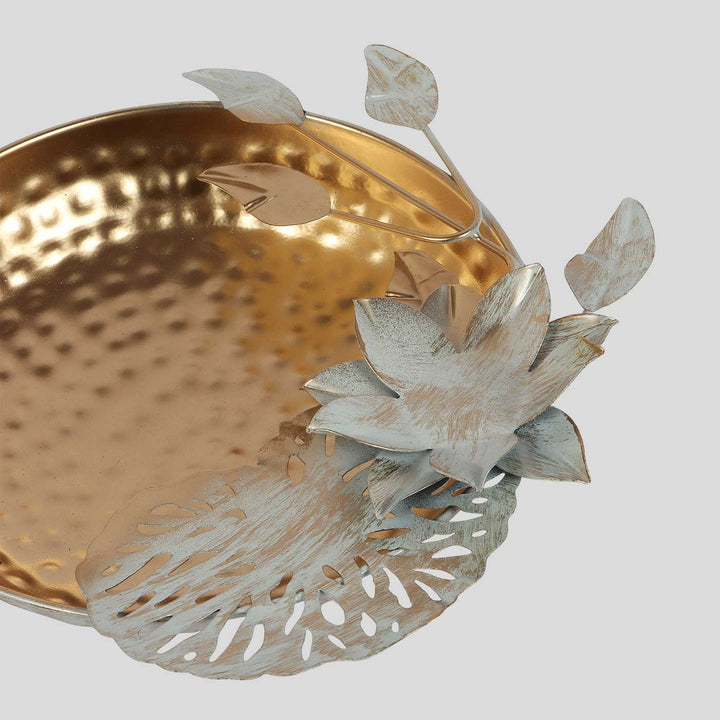 Handmade Gold & White Bowl Urli