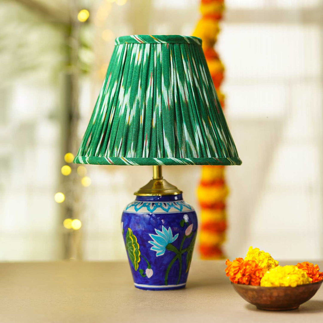 Green Ikat Pleated Empire Lampshade