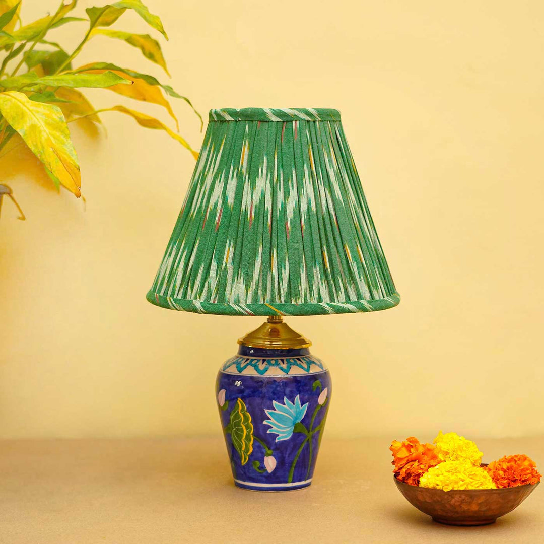 Green Ikat Pleated Empire Lampshade