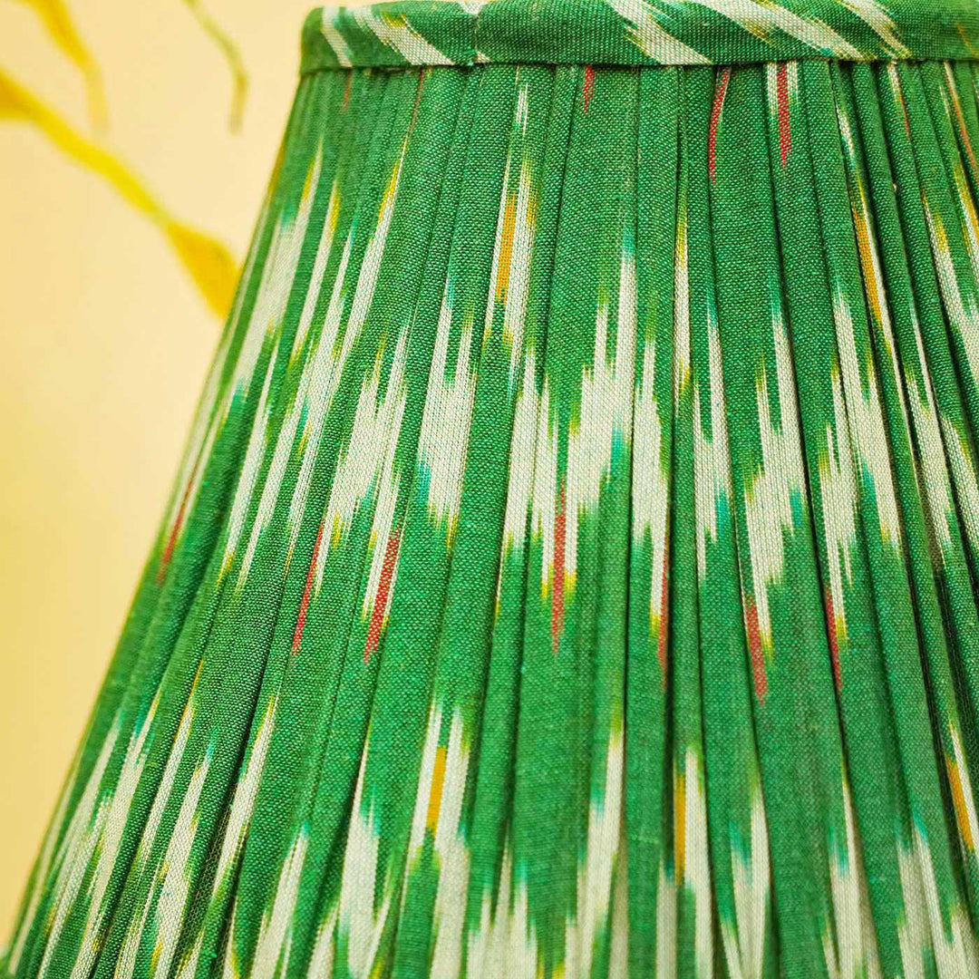 Green Ikat Pleated Empire Lampshade