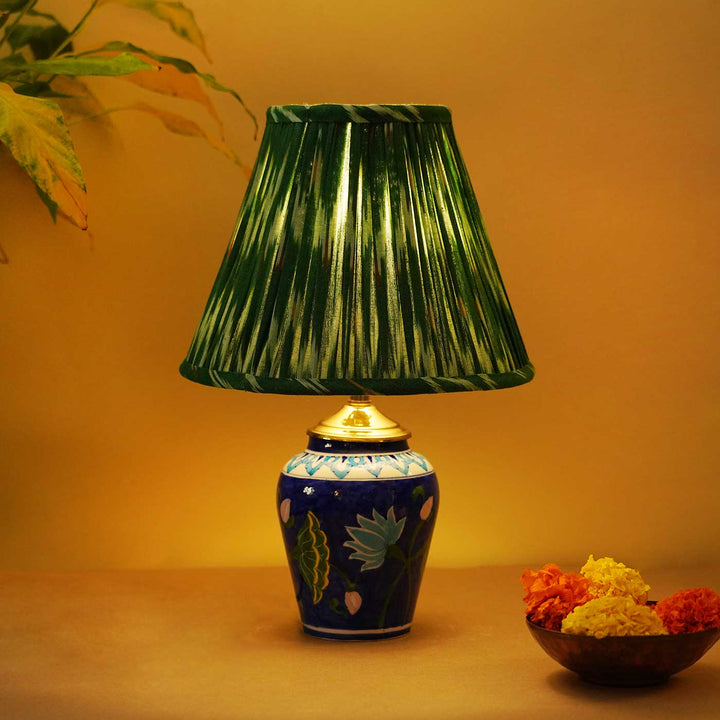 Green Ikat Pleated Empire Lampshade