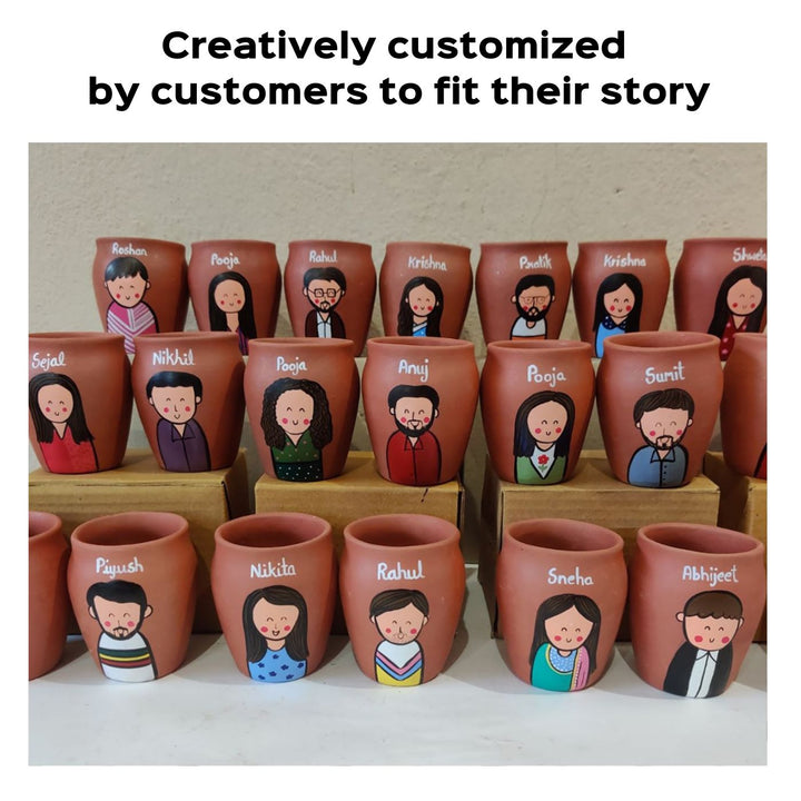 Personalised Terracotta Kulhads with Photo Based Caricatures