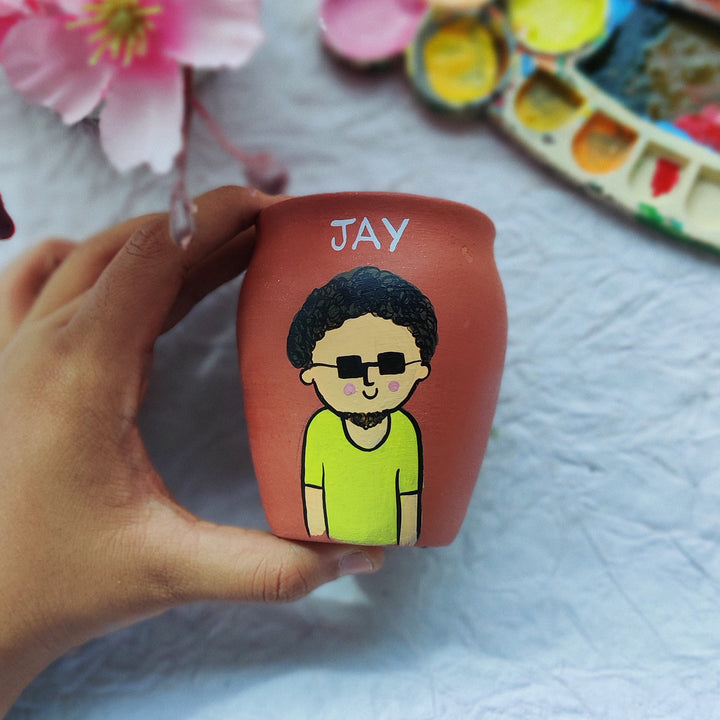 Personalised Terracotta Kulhads with Photo Based Caricatures