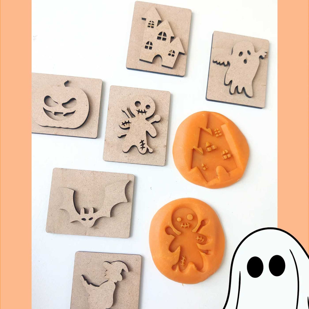 Handmade Halloween Theme Play Dough Stamps | Set Of 6