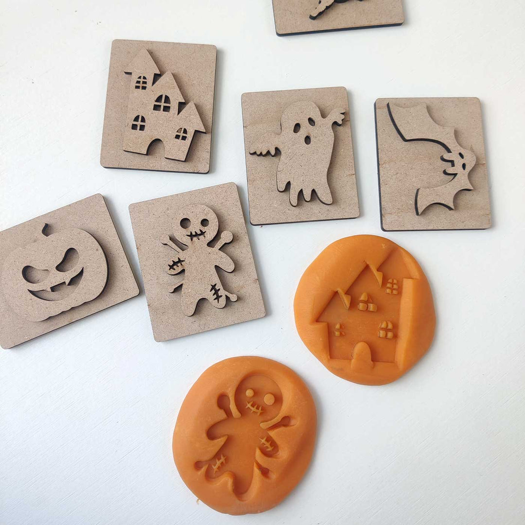 Handmade Halloween Theme Play Dough Stamps | Set Of 6