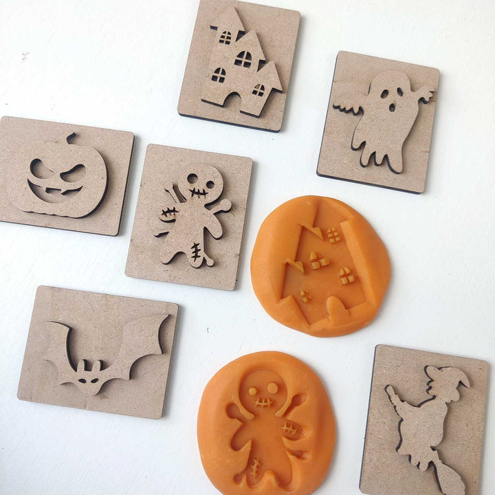 Handmade Halloween Theme Play Dough Stamps | Set Of 6