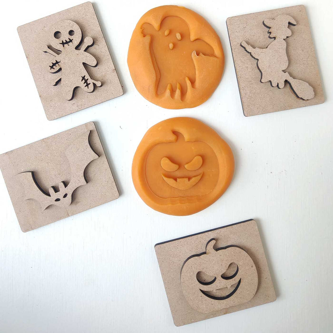 Handmade Halloween Theme Play Dough Stamps | Set Of 6