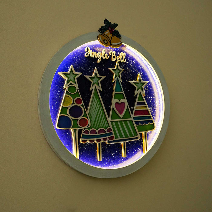 Hand-Painted Wall Decor With Lights For Christmas Decoration