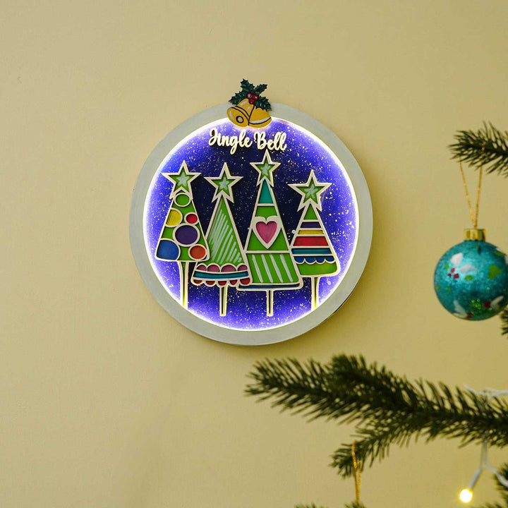 Hand-Painted Wall Decor With Lights For Christmas Decoration