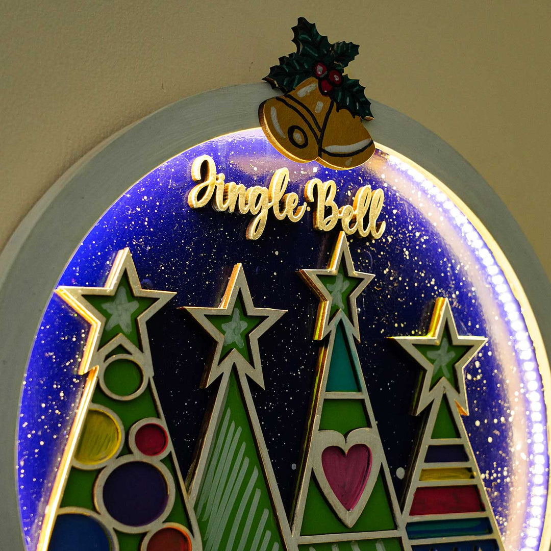 Hand-Painted Wall Decor With Lights For Christmas Decoration