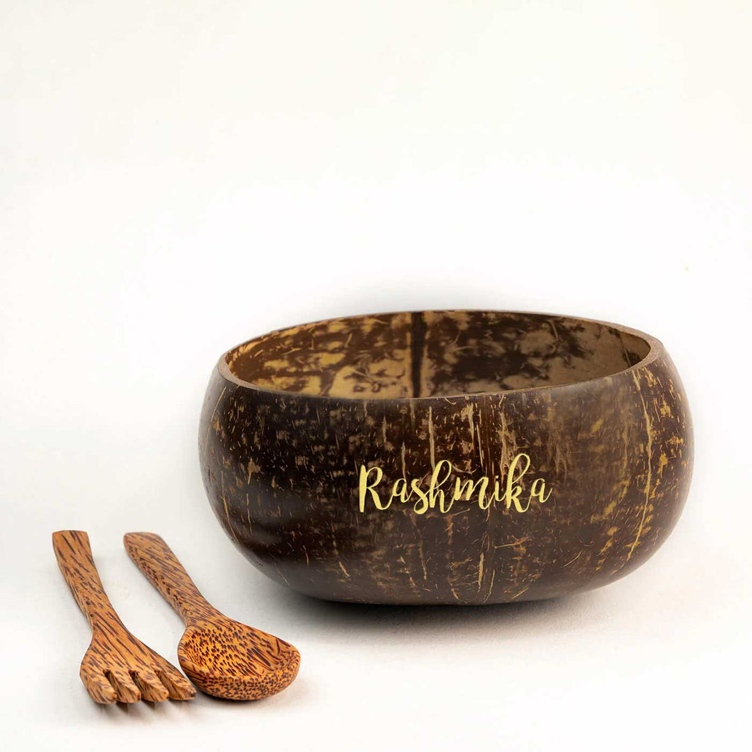 Personalised Handcrafted Coconut Wood Serveware - Set of 3