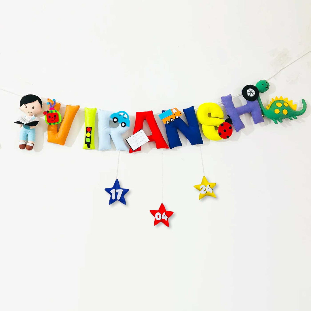 Handcrafted Personalized Dinosaur Themed Bunting For Boys