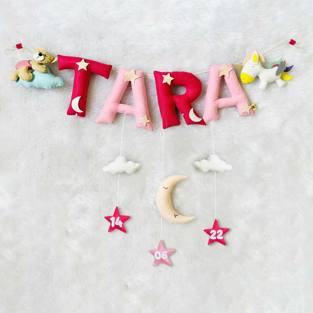 Handcrafted Personalized Unicorn & Teddy Themed Bunting For Kids