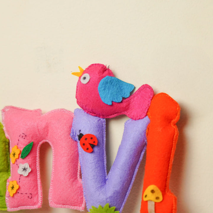 Personalized Tweety Birds Theme Felt Kids Name Plate