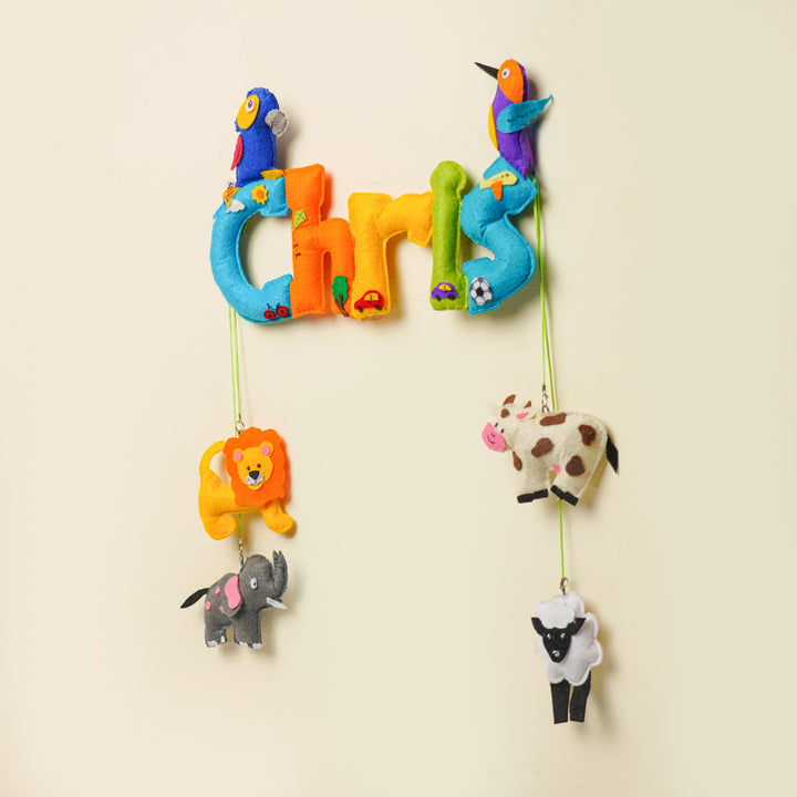 Personalized Animals Theme Felt Kids Name Plate