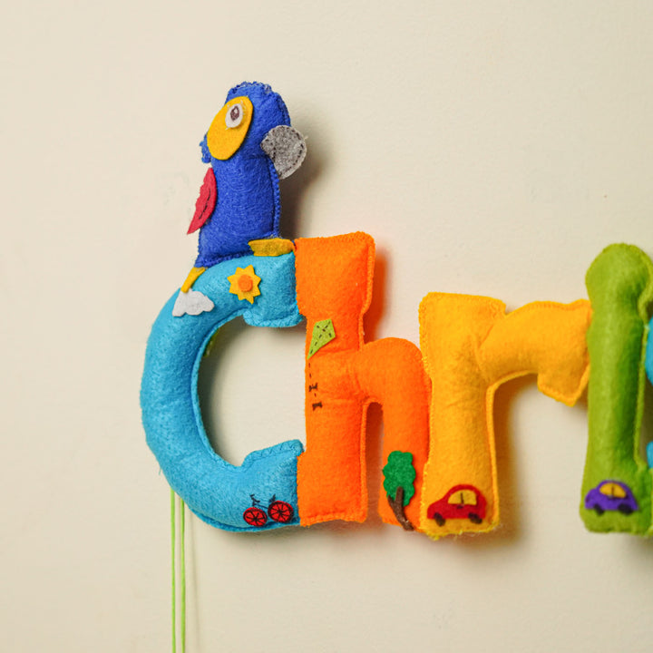 Personalized Birds Theme Felt Kids Name Plate