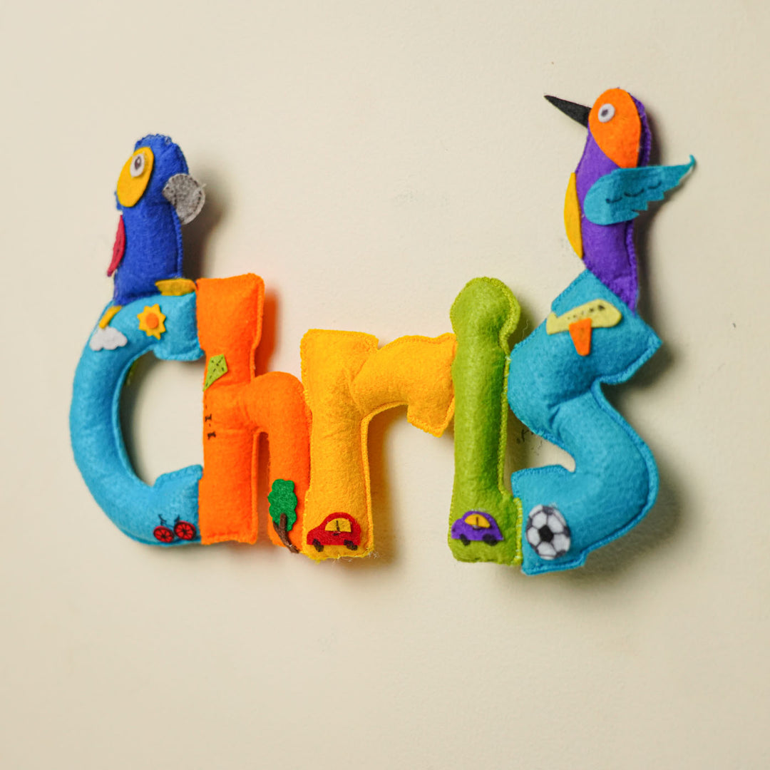 Personalized Birds Theme Felt Kids Name Plate