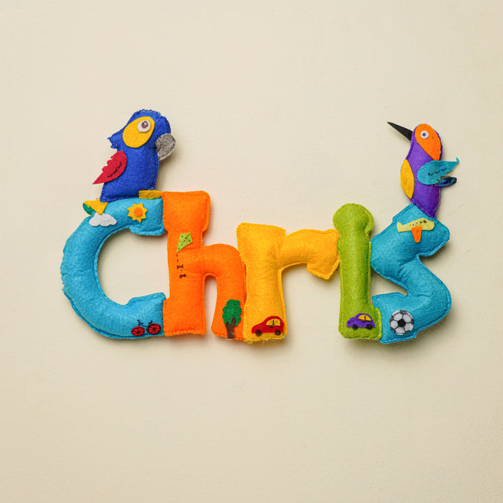 Personalized Birds Theme Felt Kids Name Plate