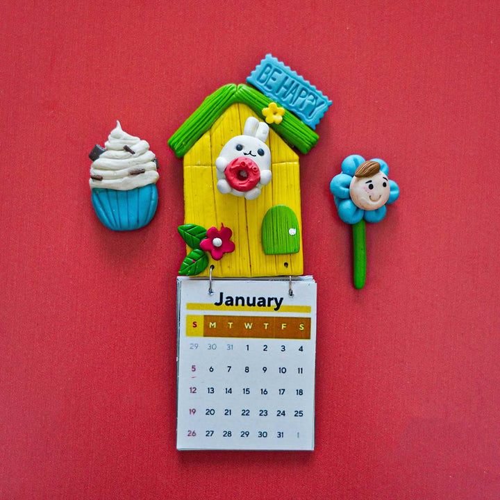 Handmade 2025 Clay Calendar Magnet