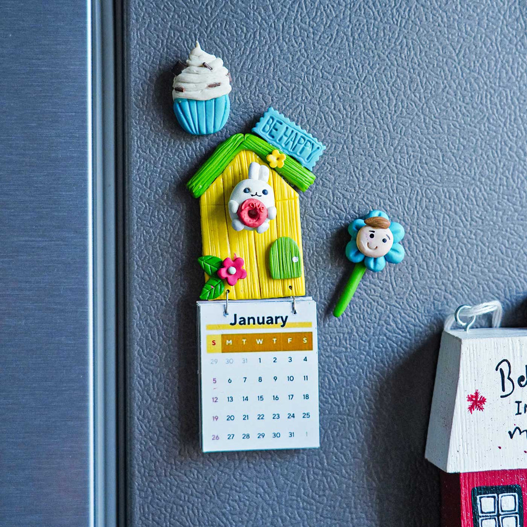 Handmade 2025 Clay Calendar Magnet