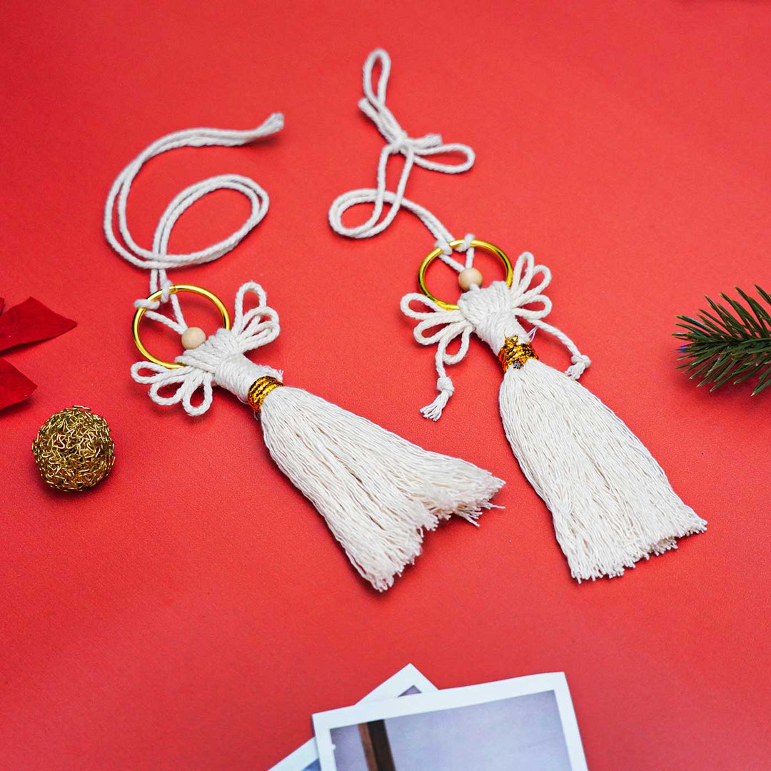 Handmade Angel Macrame Ornaments For Christmas Tree Decoration | Set Of 2