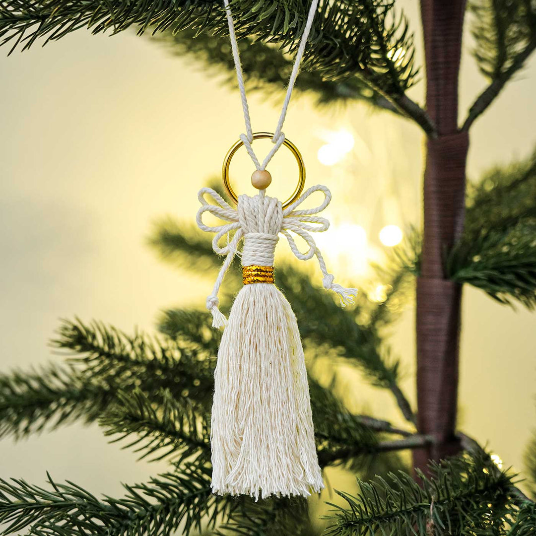 Handmade Angel Macrame Ornaments For Christmas Tree Decoration | Set Of 2