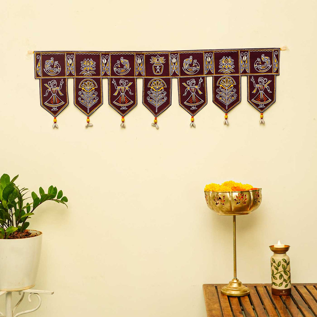 Handmade Decorative Floral Maroon Toran