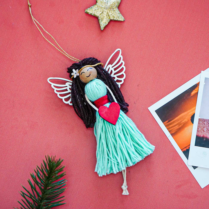 Handmade Fairy Macrame Cotton Ornament For Christmas Tree Decoration