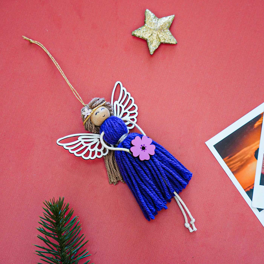 Handmade Fairy Macrame Cotton Ornament For Christmas Tree Decoration