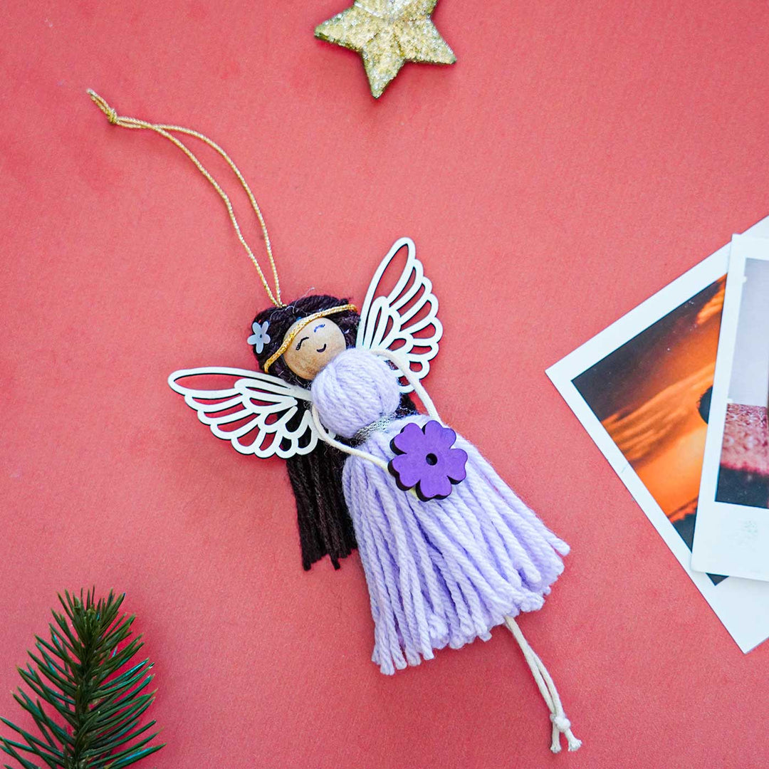 Handmade Fairy Macrame Cotton Ornament For Christmas Tree Decoration