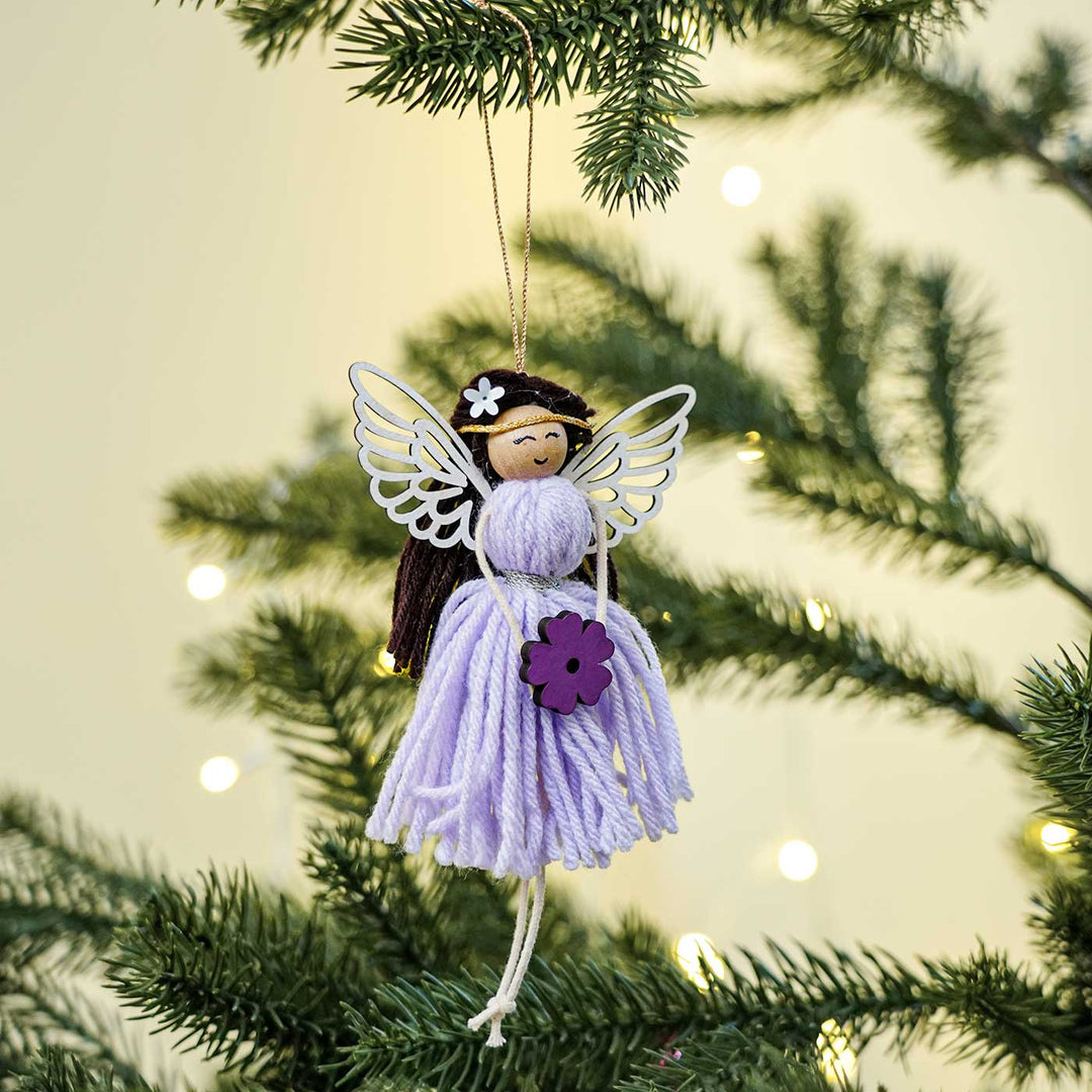 Handmade Fairy Macrame Cotton Ornament For Christmas Tree Decoration