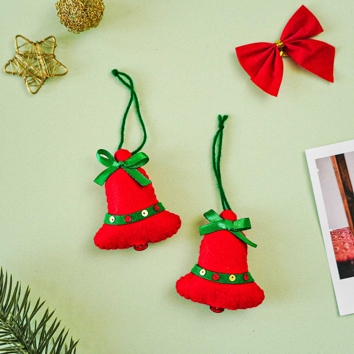 Handmade Felt Bell Christmas Ornament | Set Of 2