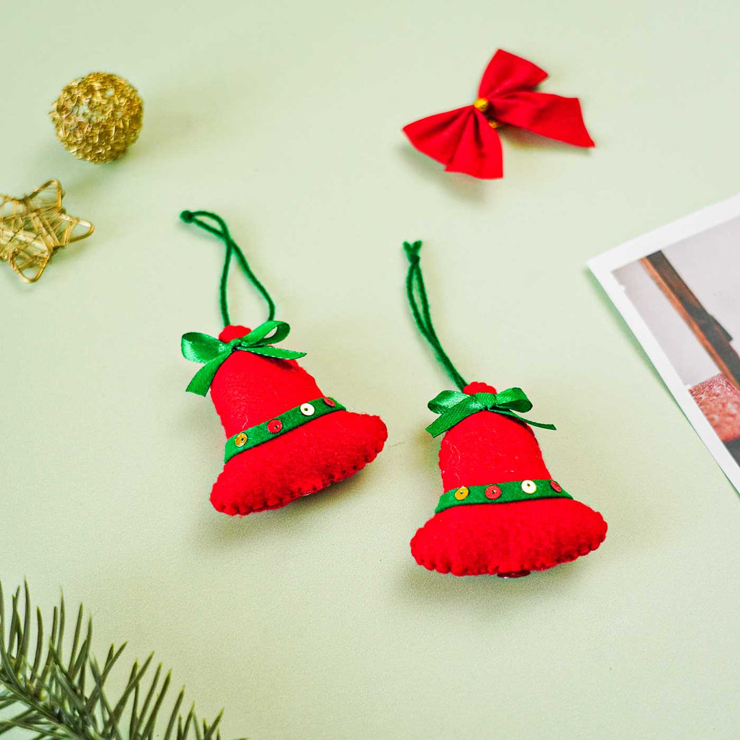 Handmade Felt Bell Christmas Ornament | Set Of 2