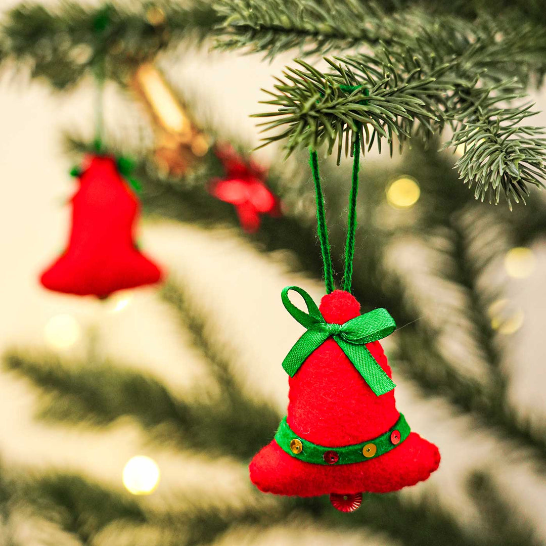 Handmade Felt Bell Christmas Ornament | Set Of 2