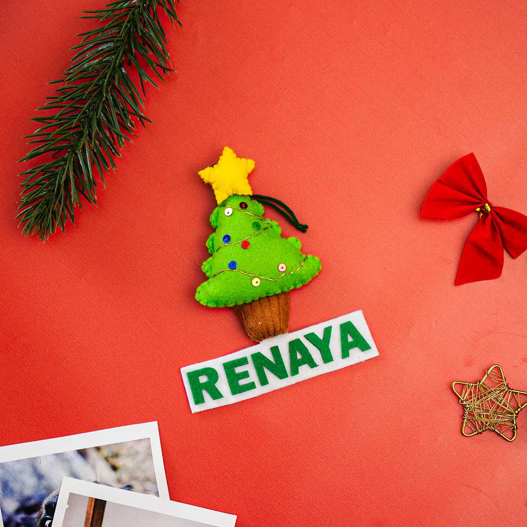 Handmade Personalized Felt Green Christmas Tree Ornament