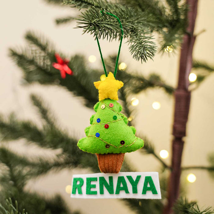 Handmade Personalized Felt Green Christmas Tree Ornament