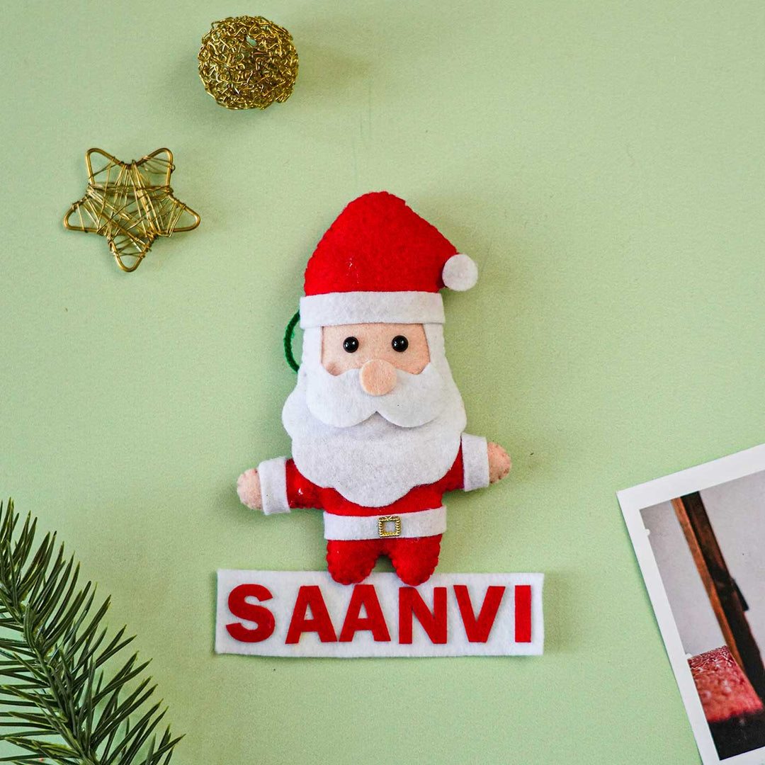 Handmade Personalized Felt Santa Face Christmas Ornament