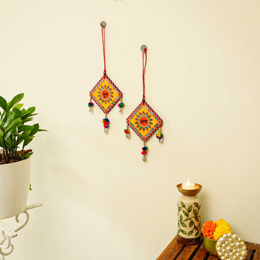 Handmade Festive Shubh Labh Hanging | Set of 2