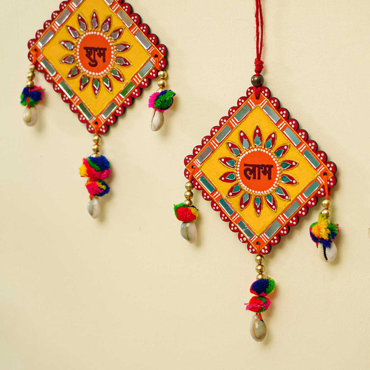 Handmade Festive Shubh Labh Hanging | Set of 2