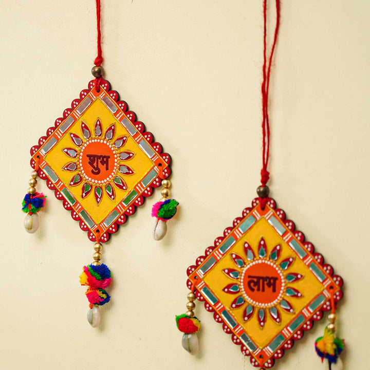 Handmade Festive Shubh Labh Hanging | Set of 2