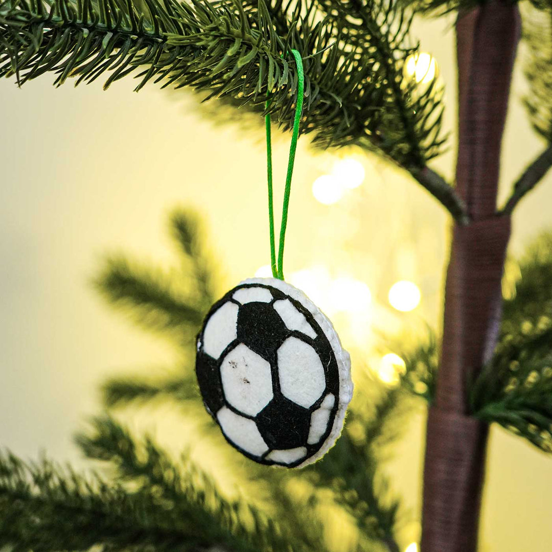 Handmade Football Kids Felt Ornament For Christmas Tree Decoration | Set Of 2