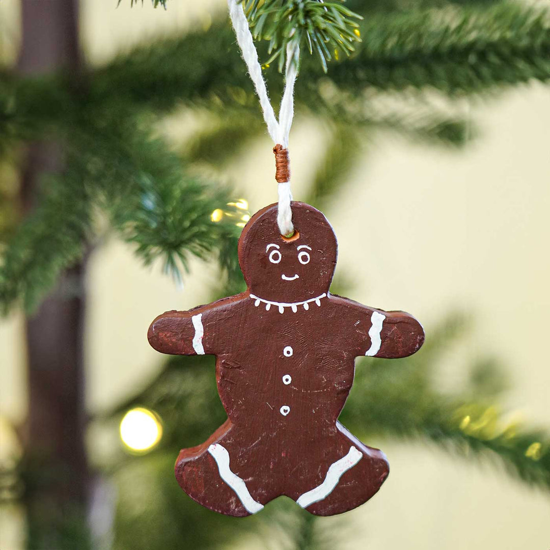 Handmade Gingerbread Terracotta Ornaments For Christmas Tree Decoration