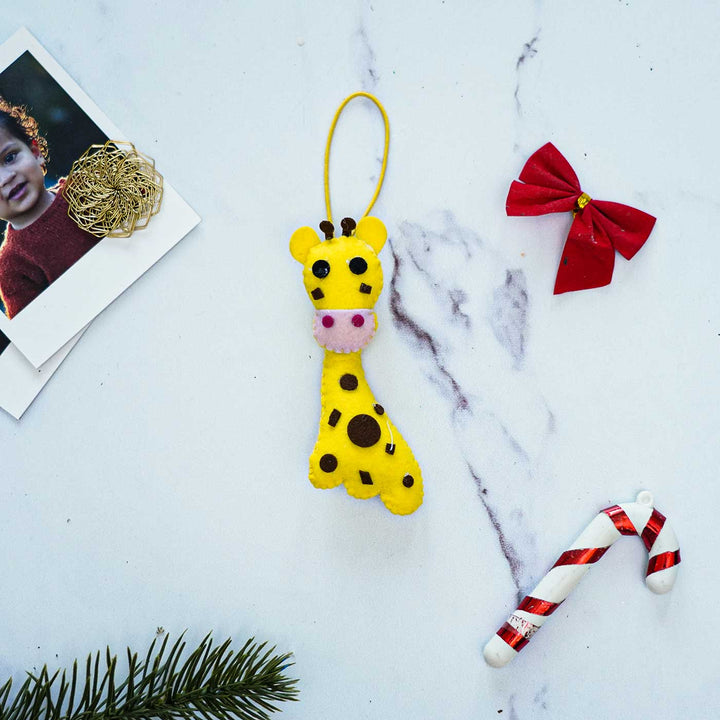 Handmade Giraffee Kids Felt Ornament For Christmas Tree Decoration | Set Of 2