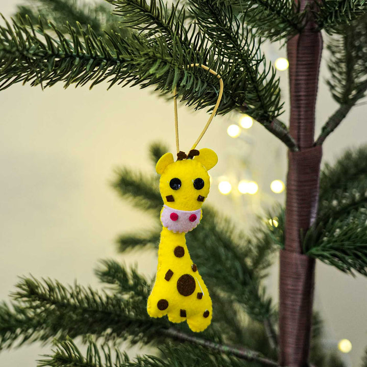 Handmade Giraffee Kids Felt Ornament For Christmas Tree Decoration | Set Of 2